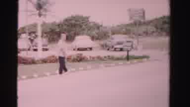 Dade County Florida (1955): Older Gentleman Walking Down Neighborhood Street