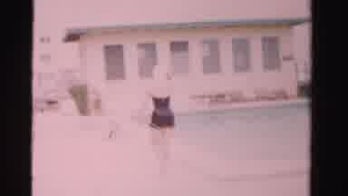 Dade County Florida (1955): Woman Gets Ready To Bathe In The Pool On A Beautiful
