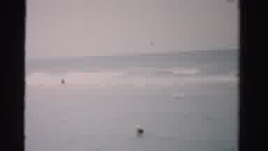 Dade County Florida (1955): Swimmers Splashing In The Ocean As The Waves Come In
