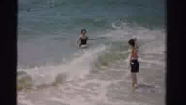 Dade County Florida (1955): Fun At The Beach Women Splashing In Sea At The Beach
