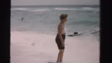 Dade County Florida (1955): The Girl Is Enjoying The Beauty Of The Sea And The