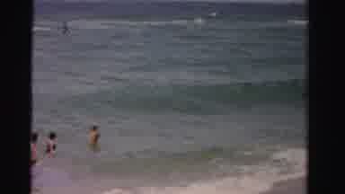 Dade County Florida (1955): Four People Swimming In The Blue Waters Of The Ocean