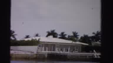 Dade County Florida (1955): View Of A High Standard House From A Boat Passing In A