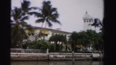 Dade County Florida (1955): Waterfront Along River Lake Or Bay With Buildings And