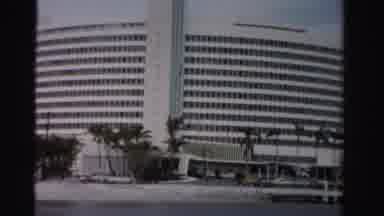 Dade County Florida-1955: Big White Tall Building With A Lot Of Windows Parking