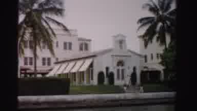 Dade County Florida (1955): A Church And Other Buildings And Palm Trees Viewed