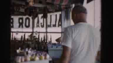 Dade County Florida (1955): Parakeets Sign And Man Checking Out The Inside Of Gift