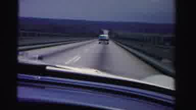 Dade County Florida (1955): View From Dashboard Of Vehicles Ahead As Car Drives