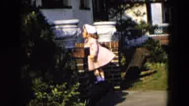Hicksville New York (1955): Kids Playing In Outdoor Playhouse On A Sunny Windy Day