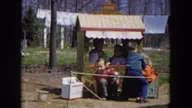 Hicksville New York (1955): Young Boy Pulling On Little Crying Girl Playing