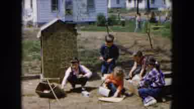 Hicksville New York (1955): The Childrens Are Doing Some Project Work On The Land