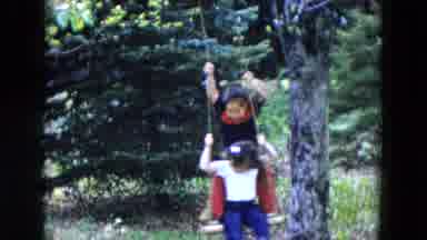 Hicksville New York (1955): Two Childrens Are Playing In The Woods And Their