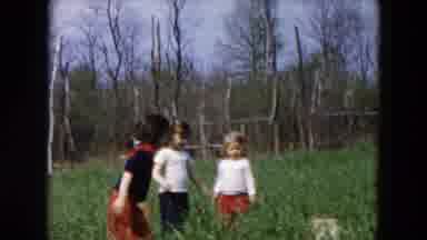 Hicksville New York (1955): Children Playing Outside In Tall Grass Girl In Red And