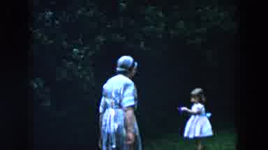 Hicksville New York (1955): Old Woman And Young Child Fetch Easter Eggs In Forest