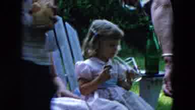 Hicksville New York (1955): In The Garden The Child Drinking Juice And Her Pet Cat