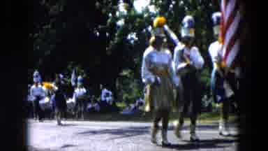 Hicksville New York (1955): A Parade Consisting Of Cars And People Marching On