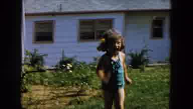 Hicksville New York (1955): Girl Child Playing In Sprinklers