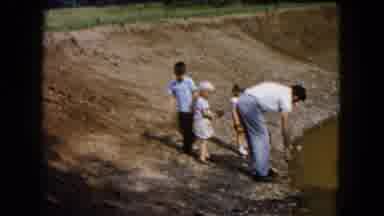 Hicksville New York (1955): A Man Has Brought His Three Children To The River And