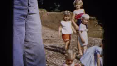 Hicksville New York (1955): A Group Of Young Children Playing On By The Water's