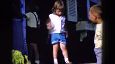 Hicksville New York (1955): Five Children Playing Together On Porch Steps And With