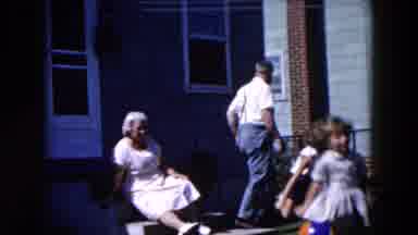 Hicksville New York (1955): Kids Play Outside With A Ball While Grandparents Watch
