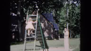 Hicksville New York (1955): Playground Scene With Kids Climbing To The Top Of A