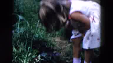Hicksville New York (1955): Young Girl Excited To Pick Carrots Out Of The Garden