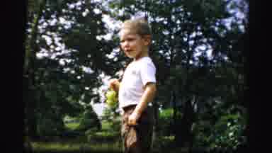 Albany New York (1955): A Scene Of A Little Boy With His Dad Eating