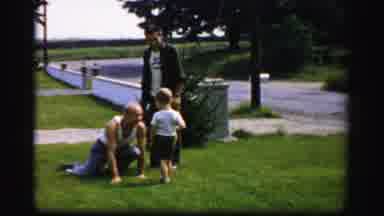 Albany New York (1955): A Grandfather Shows To His Grandson A Kind Of Fight Move