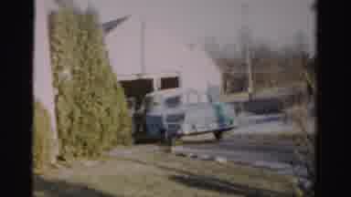 Albany New York (1955): Person Enters Car Parked In Front Of A Garage; A Car