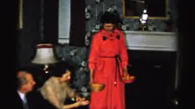 Albany New York (1955): People Enjoying Food And Sitting In Room Near Christmas