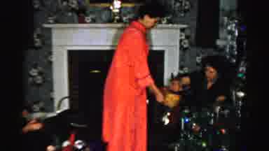 Albany New York (1955): Woman In Red Serves Her Guests During The Christmas