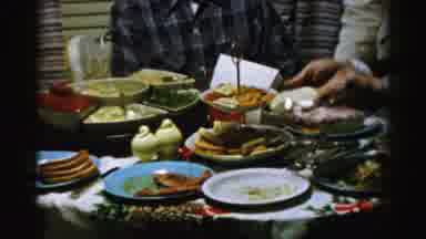 Albany New York (1955): Person Spreading Condiment On Bread Before Adding