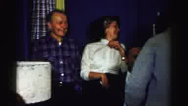 Albany New York (1955): People Happy Entertaining Laughing Female Male Drink