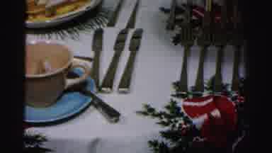 Albany New York (1955): Holiday Dining Table Laden With Party Snacks Food And