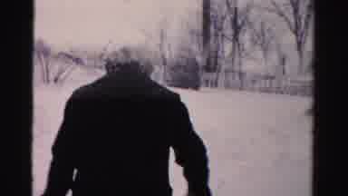 Albany New York (1955): People Shoveling Multiple Feet Snow Cold Outdoors Beside