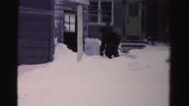 Albany New York (1955): Men Remove Excess Snow From The Outside Area Of ââTheir