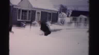 Albany New York (1955): A Man Is Removing The Snow Fallen On The Ground