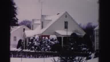 Albany New York (1955): The Houses Are Covered With Lots Of Snow Because Of Winter
