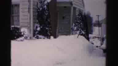 Albany New York (1955): Simple Suburban Home Covered In Snow