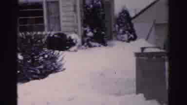 Albany New York (1955): Man Working Hard To Shovel Snow To Clear A Path And