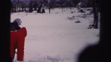 Albany New York (1955): The Peoples Are Playing With The Snow And Enjoying The