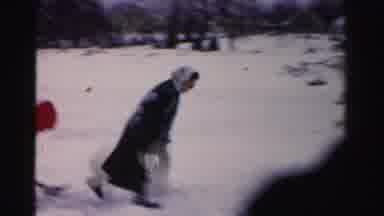 Albany New York (1955): The Family Is Enjoy The Winter Season It Fully Snow Poured