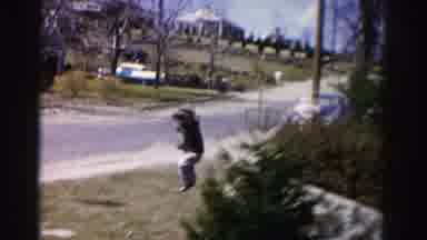 Albany New York (1955): Two Women Smile At Camera Boy Jumps From Wall And Man