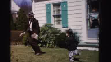 Albany New York (1955): A Small Boy And A Aged Man Were Running And Playing