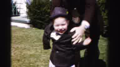 Albany New York (1955): Struggling Father Grasping Laughing Cherub Little Boy To
