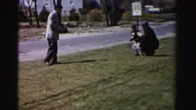 Albany New York (1955): A Man Taking A Picture Of Another Man And His Son