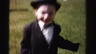 Albany New York (1955): Boy Plays Outside In His House On A Nice Sunny Day Running