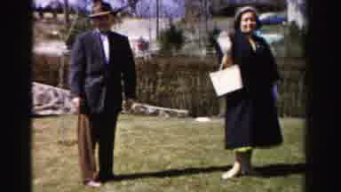 Albany New York (1955): Old Movie Of Lady Waving 2 Men And Little Kid
