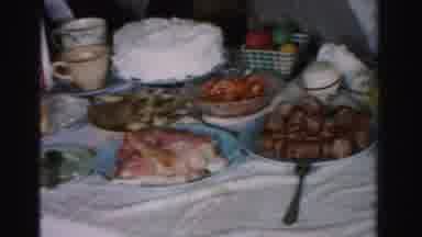 Albany New York (1955): Multi Colored Easter Eggs In Small Container Crates Atop